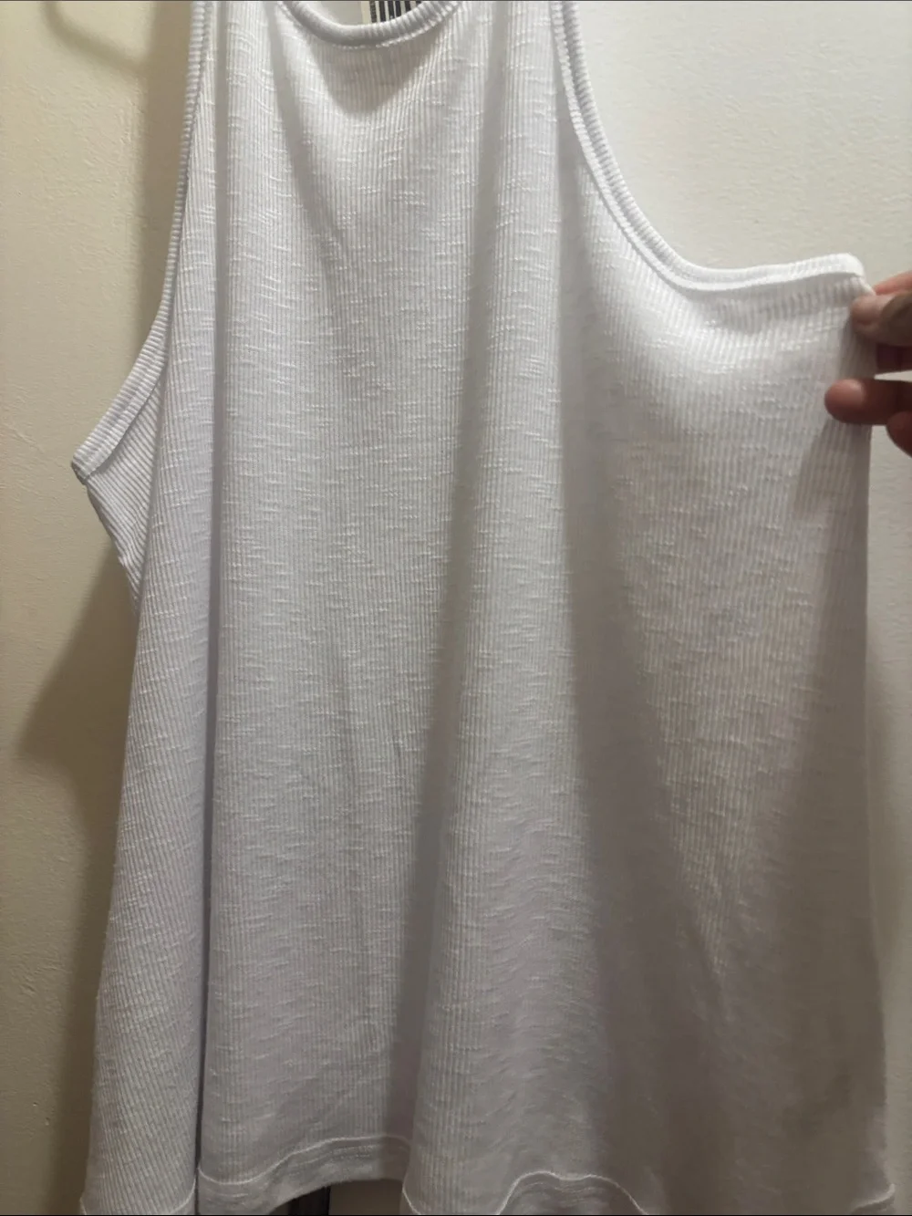 Free People White Ribbed Muscle Tank